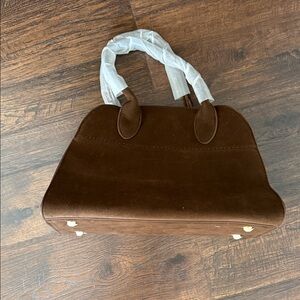 Elegant Brown Suede Satchel